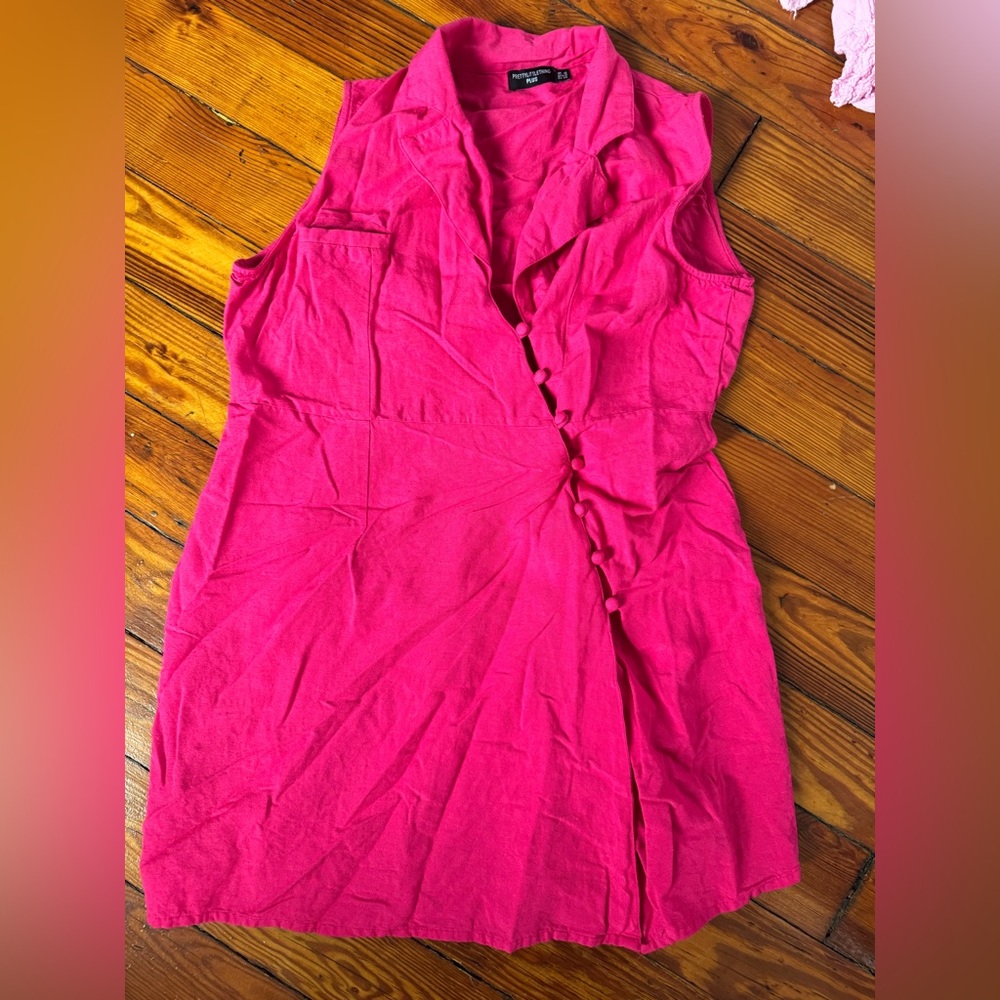 3 for $10 PrettyLittleThing Pink Linen Dress 12